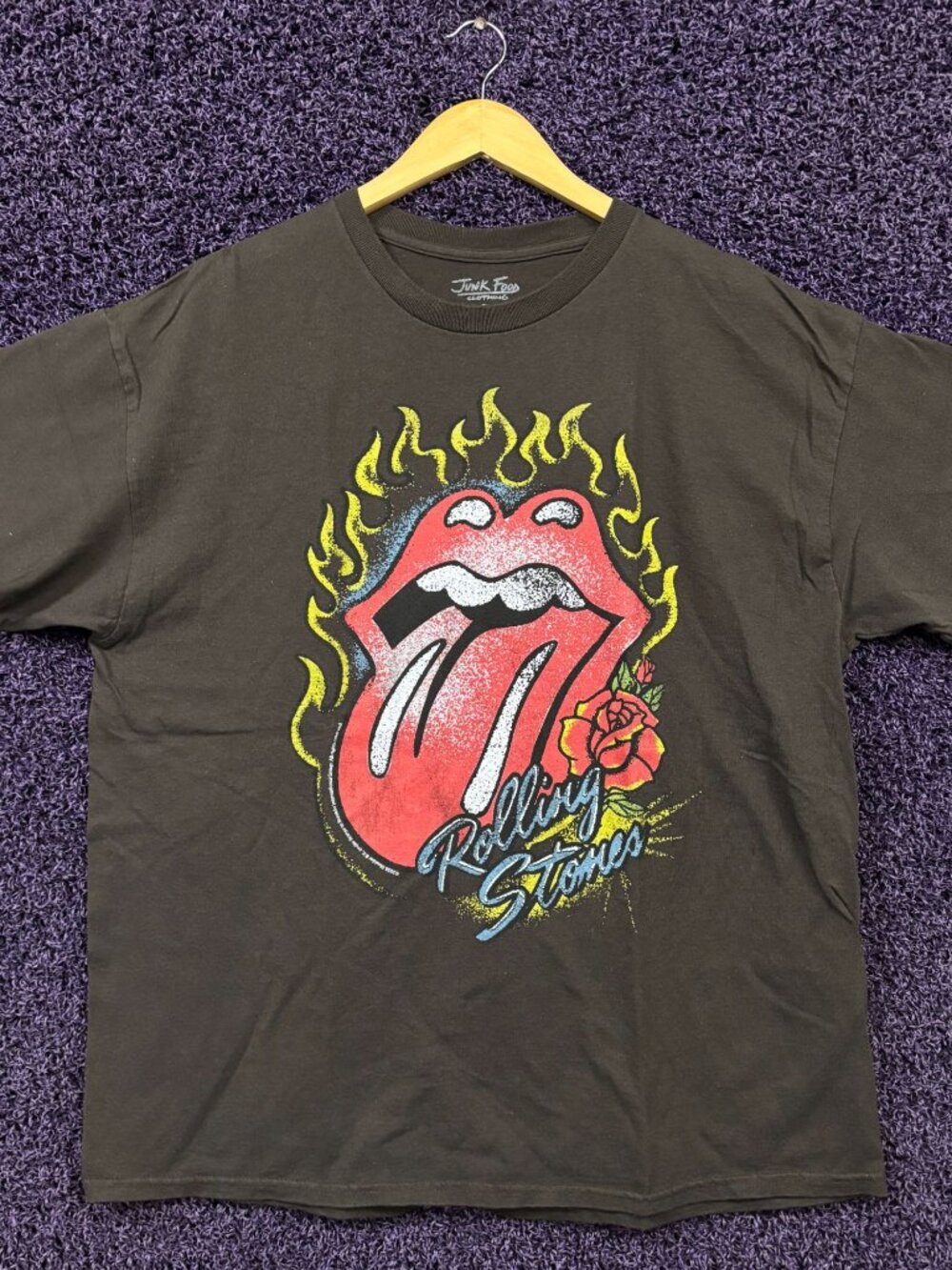 The Rolling Stones Flaming Hot Lips Americana Tat T-Shirt L